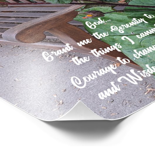 セレニティ祈りの言葉ガーデンベンチフローラ フォトプリント (角)