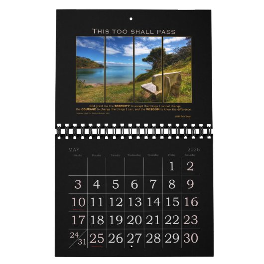 セレニティ祈りの言葉ゴッドグラント引用文スローガンリカバリ カレンダー (5月 2026)