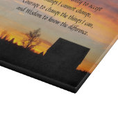 セレニティ祈りの言葉サンセットシルエットランドスケープ カッティングボード (角)