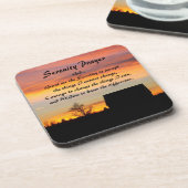 セレニティ祈りの言葉サンセットシルエットランドスケープ コースター (左側)