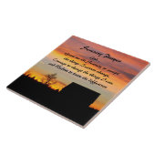 セレニティ祈りの言葉サンセットシルエットランドスケープ タイル (側面)