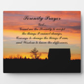 セレニティ祈りの言葉サンセットシルエットランドスケープ フォトプラーク (正面)