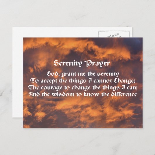 セレニティ祈りの言葉スカイクラウド肯定ポストカード ポストカード (正面/裏面)