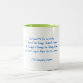 セレニティ祈りの言葉ツートーンブルーグリーンリカバリホープ ツートーンマグカップ (中央)