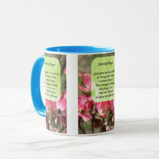 セレニティ祈りの言葉ドグウッドフラワーズマやる気を起こさせるグ マグカップ (正面左)