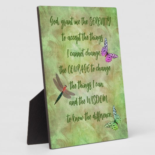セレニティ祈りの言葉バタフ感動的ラ フォトプラーク (側面)