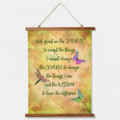 セレニティ祈りの言葉バタフ感動的ラ 吊り下げ型タペストリー (正面)