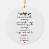 セレニティ祈りの言葉パーソナライズされたクリスマス セラミックオーナメント (正面)