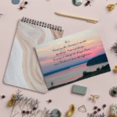 セレニティ祈りの言葉ピンクシースケープサンセットフォト空白の カード