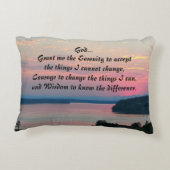 セレニティ祈りの言葉ピンクシースケープサンセットフォト アクセントクッション (裏面)