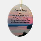 セレニティ祈りの言葉ピンクシースケープサンセットフォト セラミックオーナメント (右)