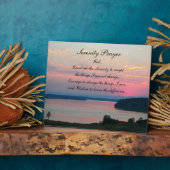 セレニティ祈りの言葉ピンクシースケープサンセットフォト フォトプラーク (側面)