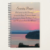 セレニティ祈りの言葉ピンクシースケープサンセットフォト プランナー手帳 (正面)