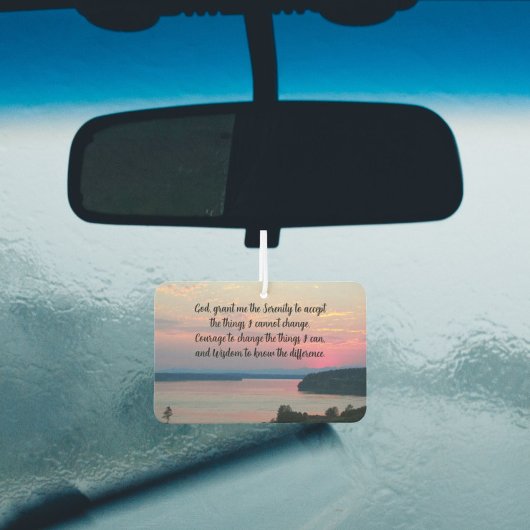 セレニティ祈りの言葉ピンクシースケープサンセット カーエアーフレッシュナー