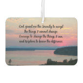 セレニティ祈りの言葉ピンクシースケープサンセット カーエアーフレッシュナー (裏面)