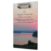 セレニティ祈りの言葉ピンクシースケープサンセット クリップボード (左)