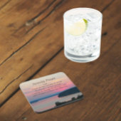 セレニティ祈りの言葉ピンクシースケープサンセット コースター