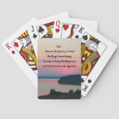 セレニティ祈りの言葉ピンクシースケープサンセット トランプ (裏面)