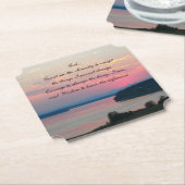 セレニティ祈りの言葉ピンクシースケープサンセット ペーパーコースター (アングル)