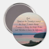 セレニティ祈りの言葉ピンクシースケープサンセット マグネット (正面/裏面)