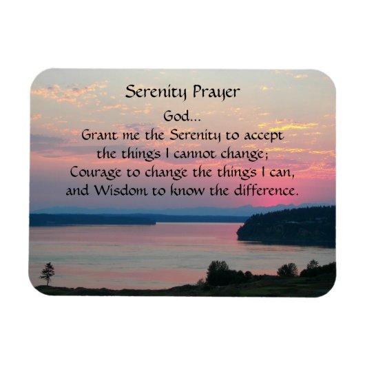 セレニティ祈りの言葉ピンクシースケープサンセット マグネット (横)