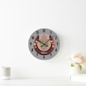 セレニティ祈りの言葉ピンクホースシカスタムュー時計 ラウンド壁時計 (ホーム)