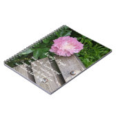 セレニティ祈りの言葉ピンク牡丹開花フローラ ノートブック (左側)