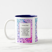 セレニティ祈りの言葉ピーコックカラー感動的 ツートーンマグカップ (左)