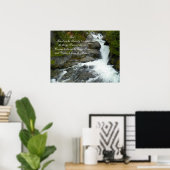 セレニティ祈りの言葉フォレストウォーターフォールドフォト ポスター (ホームオフィス)