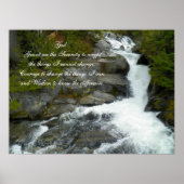 セレニティ祈りの言葉フォレストウォーターフォールドフォト ポスター (正面)