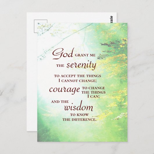 セレニティ祈りの言葉フォレスト ポストカード (正面/裏面)