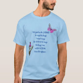 セレニティ祈りの言葉フラワーバタフィ感動的ー Tシャツ (正面)