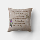 セレニティ祈りの言葉フラワーバタフ感動的ライ クッション (裏面)