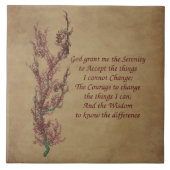 セレニティ祈りの言葉フローラ感動的引用文 タイル (正面)