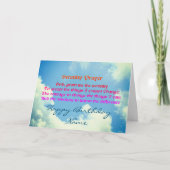 セレニティ祈りの言葉ブルースカイパーソナライズされた誕生日  カード (正面)