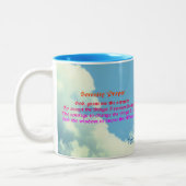 セレニティ祈りの言葉ブルースカイ感動的 ツートーンマグカップ (左)