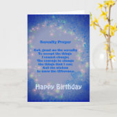 セレニティ祈りの言葉ブルーハート誕生日カード カード (黄色い花)