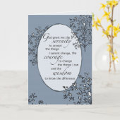 セレニティ祈りの言葉ブルー カード (黄色い花)