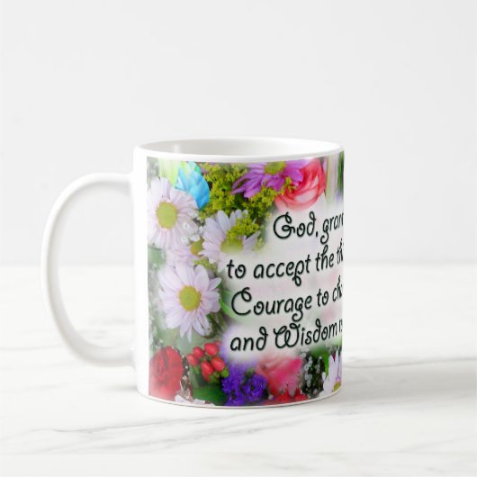 セレニティ祈りの言葉ブーケ コーヒーマグカップ (左)
