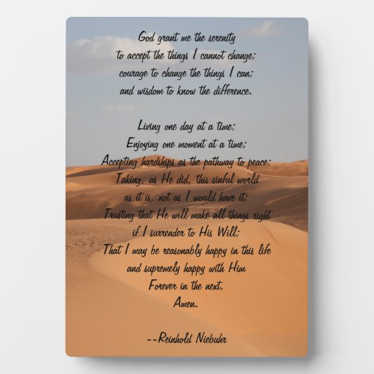 セレニティ祈りの言葉プラーク フォトプラーク (正面)