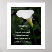 セレニティ祈りの言葉ホワイトカラリリーフローラ ポスター (正面)