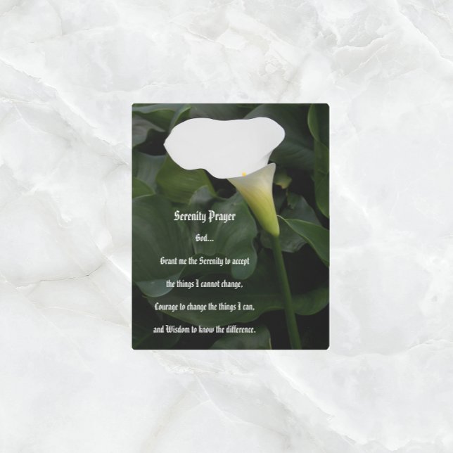 セレニティ祈りの言葉ホワイトカラリリーフローラ メタルプリント (In Situ)