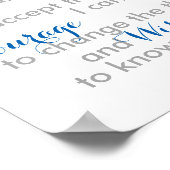 セレニティ祈りの言葉ポスターブルー&ホワイト自然アート ポスター (角)