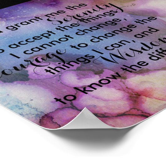 セレニティ祈りの言葉ポスター引用文抽象芸術水の色 ポスター (角)