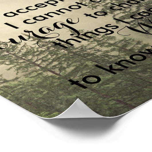 セレニティ祈りの言葉ポスター引用文自然デザイン ポスター (角)