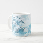 セレニティ祈りの言葉マグウィズブルースカイとクラウド コーヒーマグカップ (正面左)