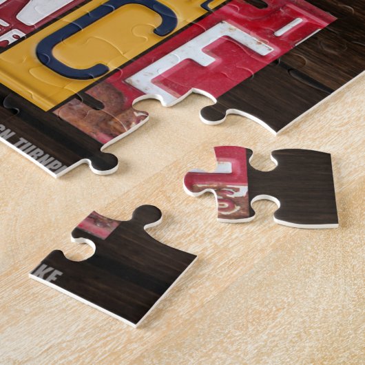 セレニティ祈りの言葉ライセンスプレートアートデザインターンパイク ジグソーパズル (側面)