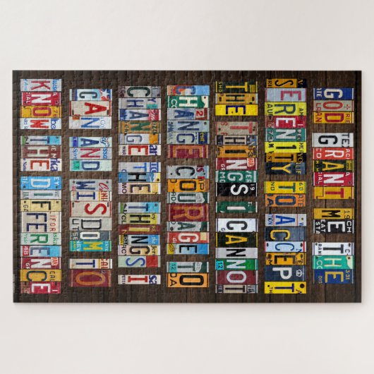 セレニティ祈りの言葉ライセンスプレートアートデザインターンパイク ジグソーパズル (横)