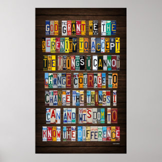 セレニティ祈りの言葉ライセンスプレートアート ポスター