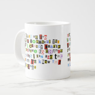 セレニティ祈りの言葉ランサムノートスタイル ジャンボコーヒーマグカップ
